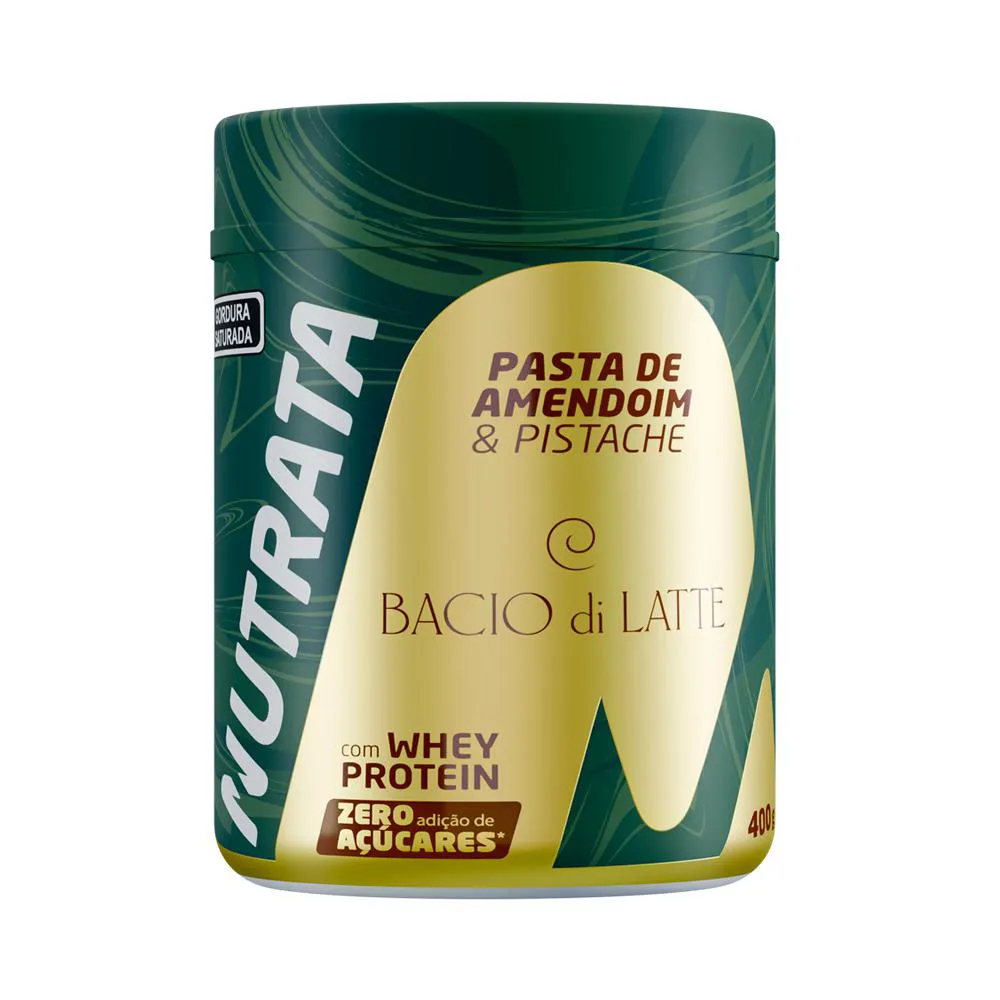 Pasta de Amendoim com Whey 400g - Pistache Baccio Di Latte - Nutrata — Nutrata | Farmácia Resyla