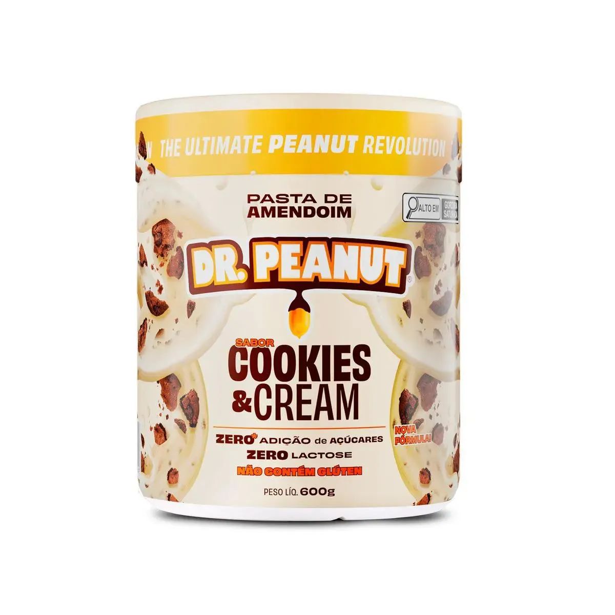 Pasta de Amendoim Cookies & Cream com Whey Protein Dr. Peanut 600G — Amend | Farmácia Resyla