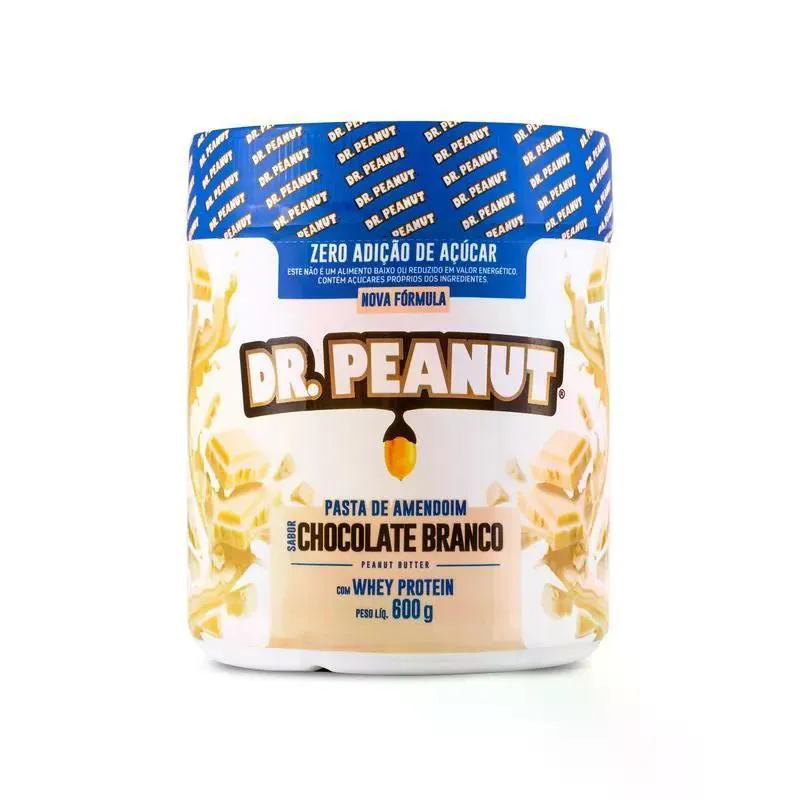 Pasta de Amendoim Dr Peanut Chocolate Branco 600g — Amend | Farmácia Resyla