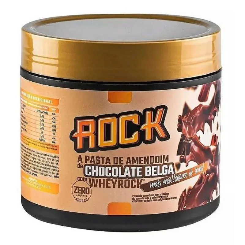 Pasta de Amendoim Whey Rock (600G) - Sabor: Chocolate Belga C/ Whey Rock — Amend | Farmácia Resyla