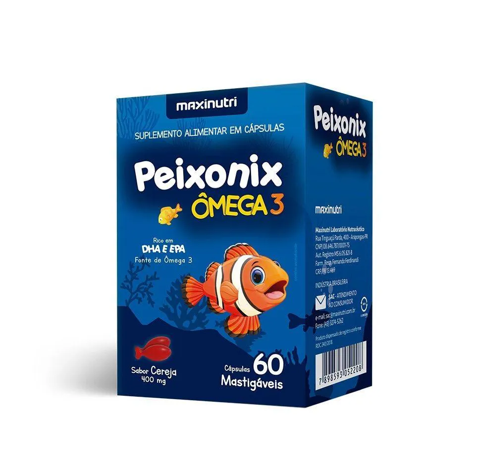 Peixonix Ômega 3 400mg (60 Cápsulas) - Padrão: Único — | Farmácia Resyla