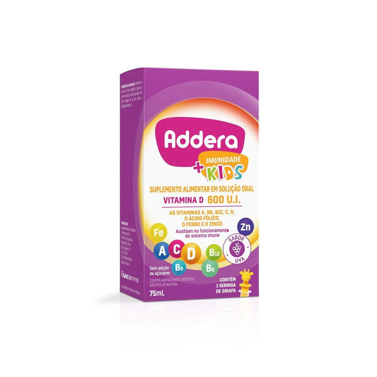 Polivitamínico Addera +Imunidade Kids Uva Infantil 75ml — Addera | Farmácia Resyla
