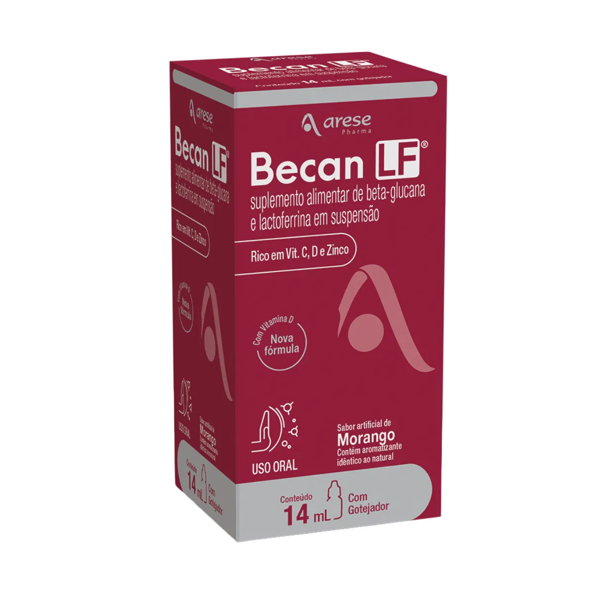 Polivitamínico Becan LF Morango 14ml — | Farmácia Resyla