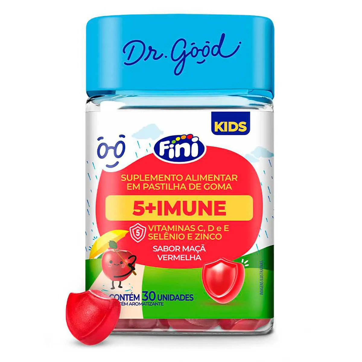 Polivitamínico Dr. Good 5+Imune Kids Maçã Vermelha Infantil 30 gomas — Dr. Good | Farmácia Resyla