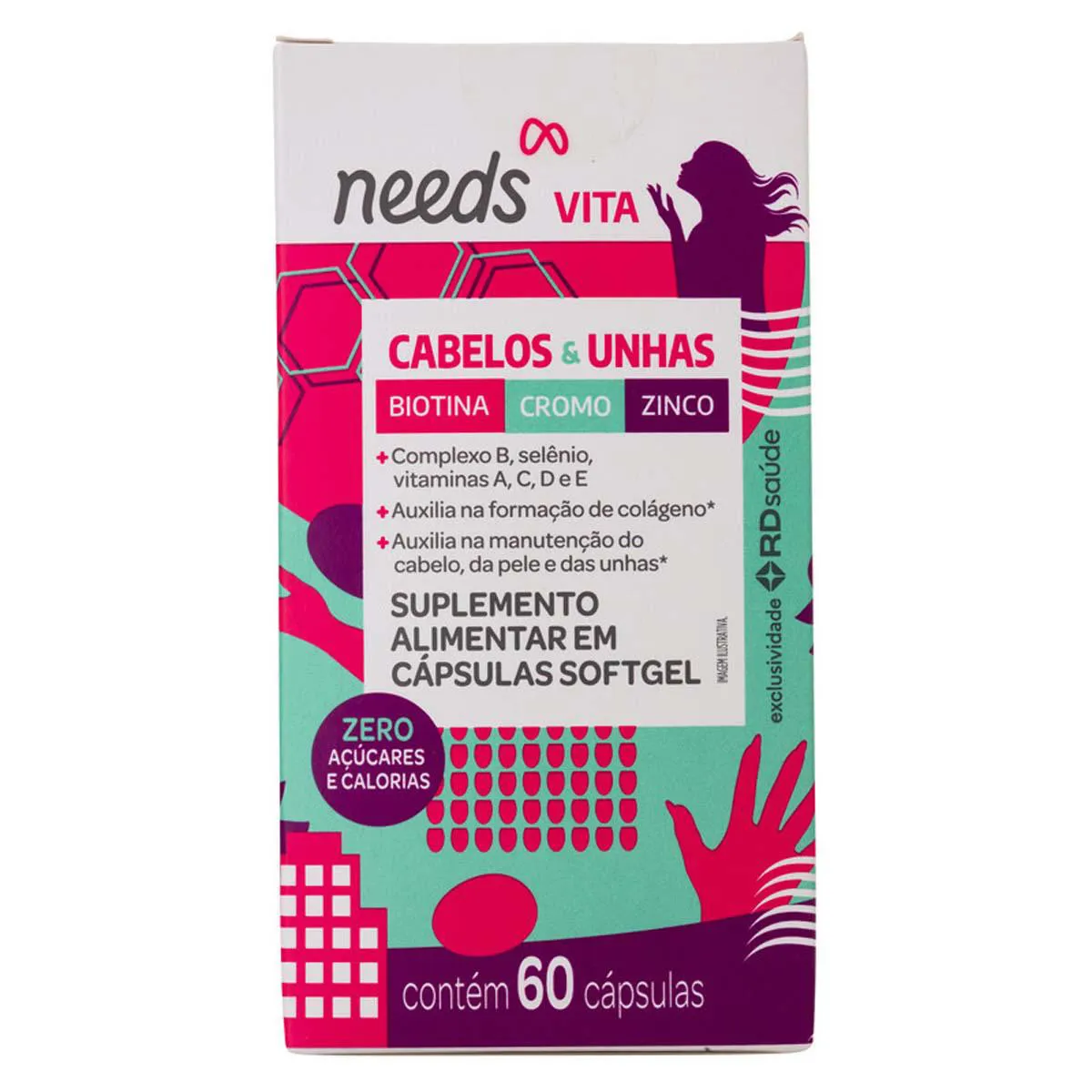 Polivitamínico Needs Vita Cabelos e Unhas 60 Cápsulas — Needs | Farmácia Resyla