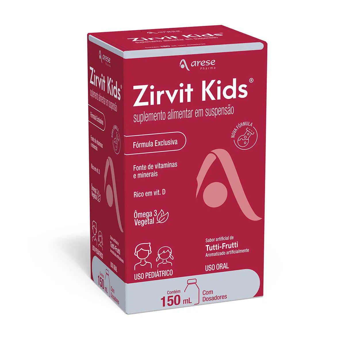 Polivitamínico Zirvit Kids Tutti-Frutti Infantil 150ml + Dosador — Zirvit | Farmácia Resyla