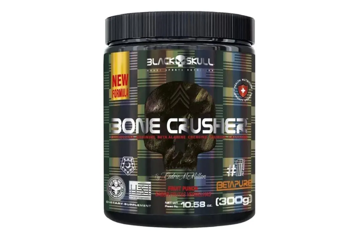 Pré-treino Bone Crusher 300g Frutas Vermelhas - Black Skull — Black Skull | Farmácia Resyla