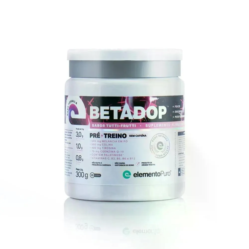 Pré-treino Elemento Puro Beta Alanina Betadop Tutti Frutti 300g — | Farmácia Resyla
