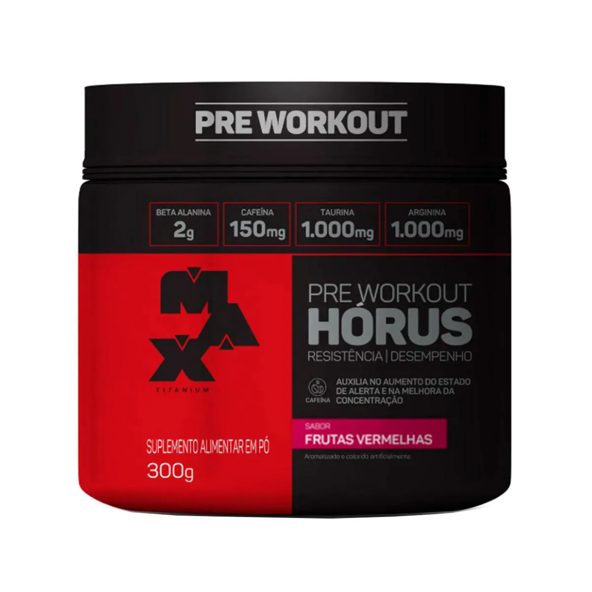 Pré-Treino Max Titanium Hórus Frutas Vermelhas 300g — Max Titanium | Farmácia Resyla