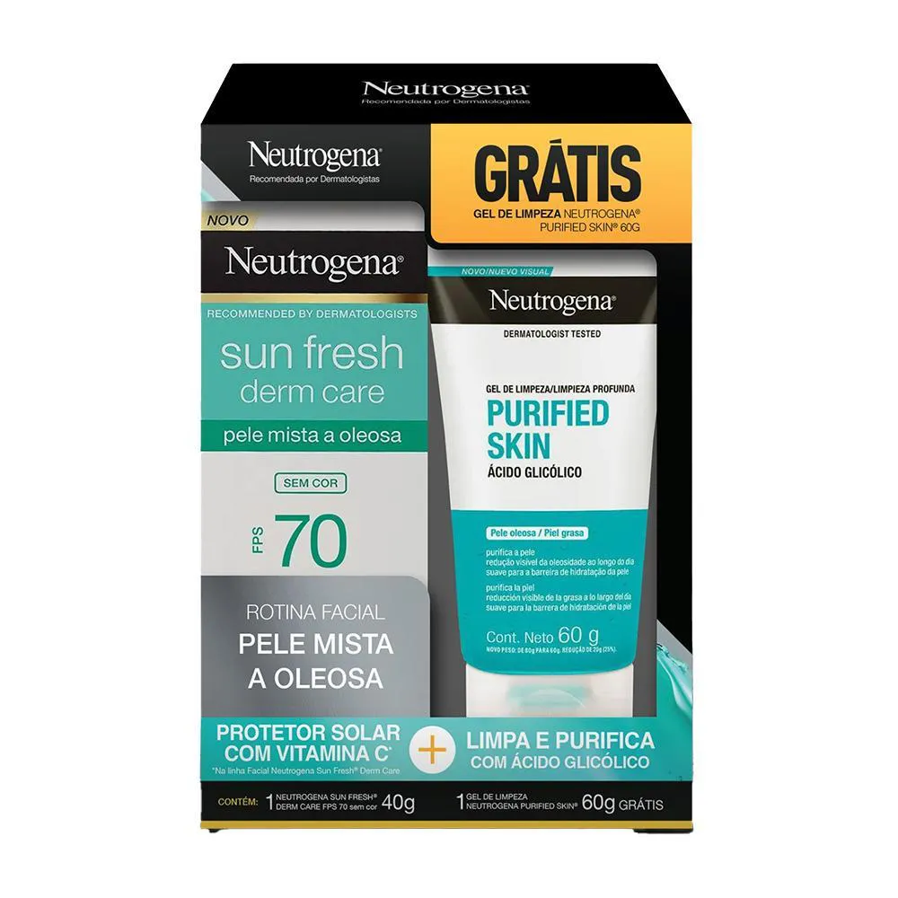 Promo Neutrogena Sun Fresh Facial Spf 70 40g + Purified Skin 60g — Neutrogena | Farmácia Resyla