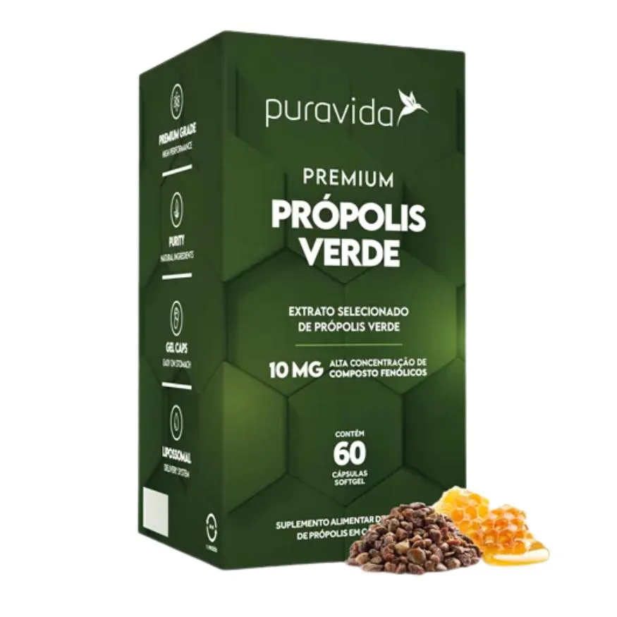 Propolis Premium Verde 10 Mg 60cps Pura Vida — | Farmácia Resyla