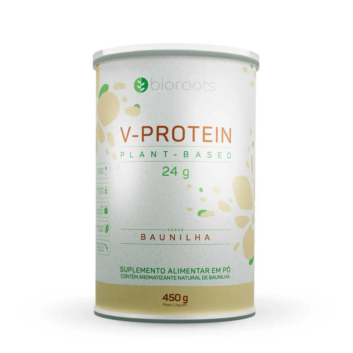 Proteína V-Protein Bioroots Plant-Based Baunilha 450g — | Farmácia Resyla