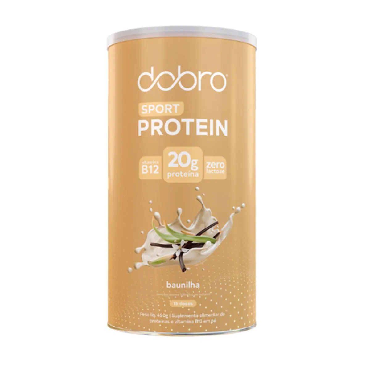 Proteína Vegana em pó Dobro Sport Protein Baunilha 450g — | Farmácia Resyla