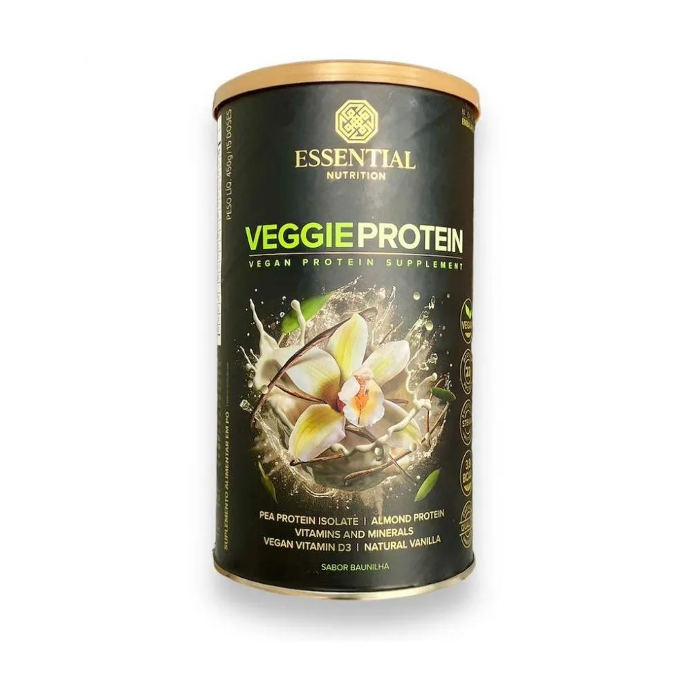 Proteína Vegetal em Pó Essential Nutrition Veggie Protein Baunilha 450g — Essential Nutrition | Farmácia Resyla