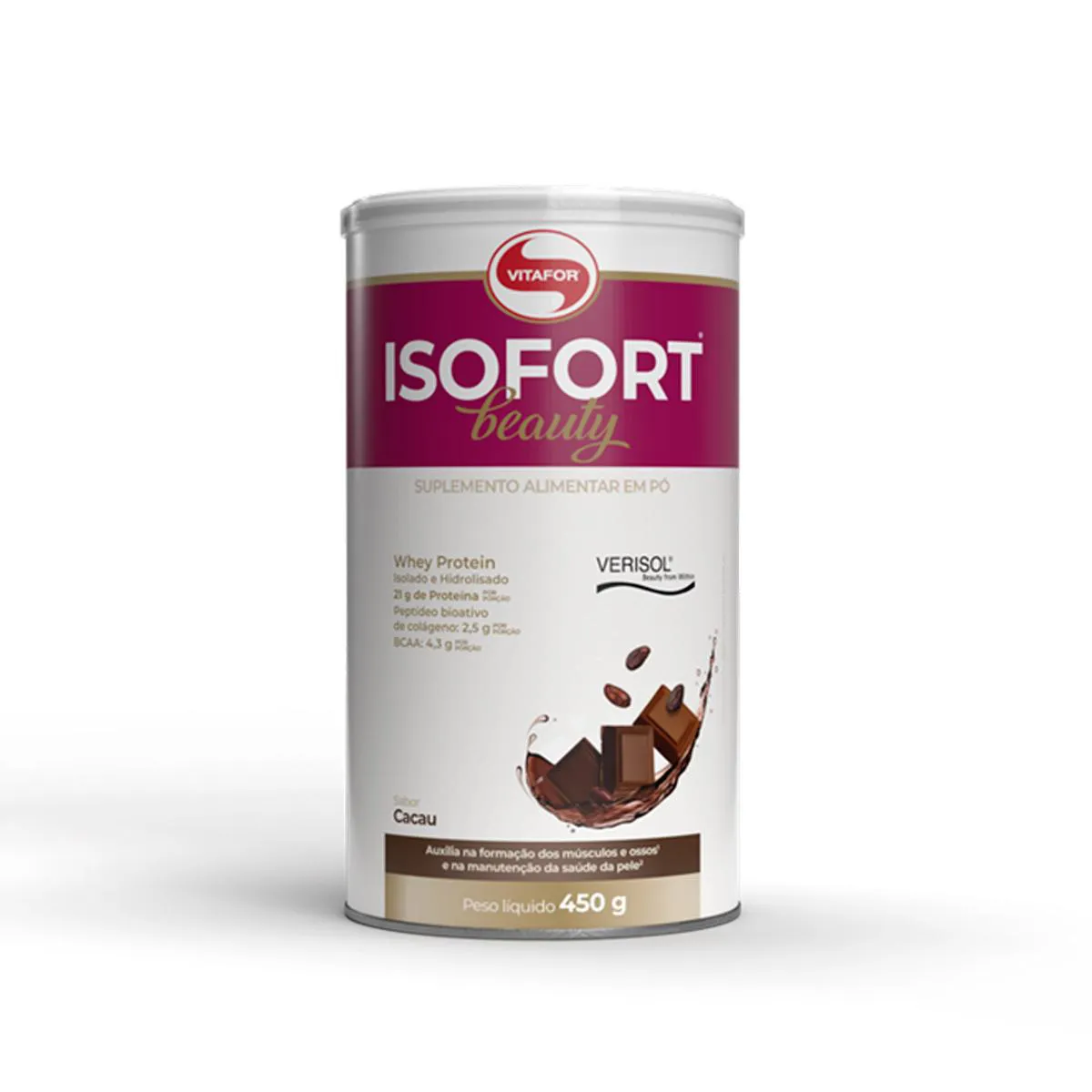 Proteína Vitafor Isofort Beauty Cacau 450g — Vitafor | Farmácia Resyla