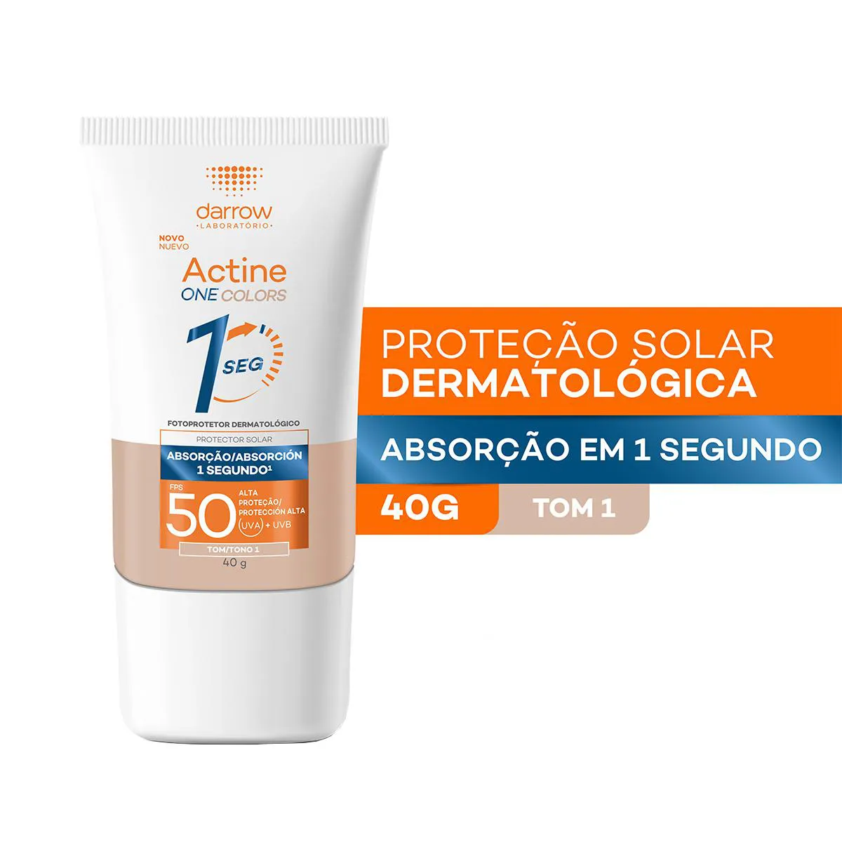 Protetor Solar Facial Darrow Actine One Colors FPS 50 Tom 1 40g — Darrow | Farmácia Resyla