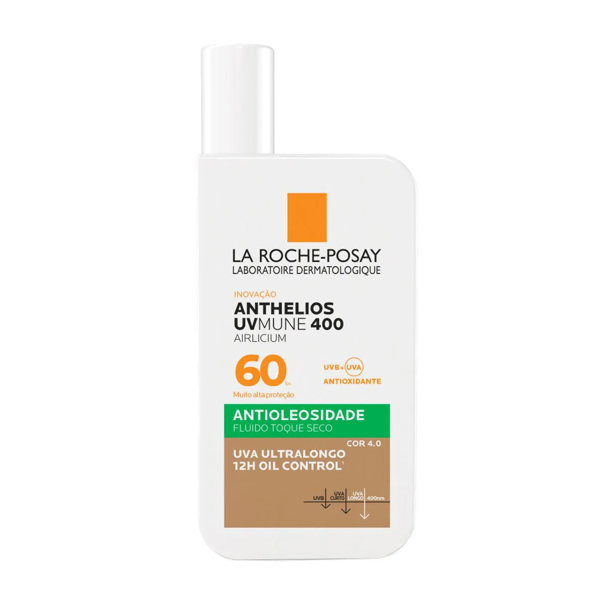 Protetor Solar Facial La Roche-Posay Anthelios UVMune 400 Airlicium Antioleosidade FPS 60 Cor 4.0 40ml — La Roche-Posay | Farmácia Resyla