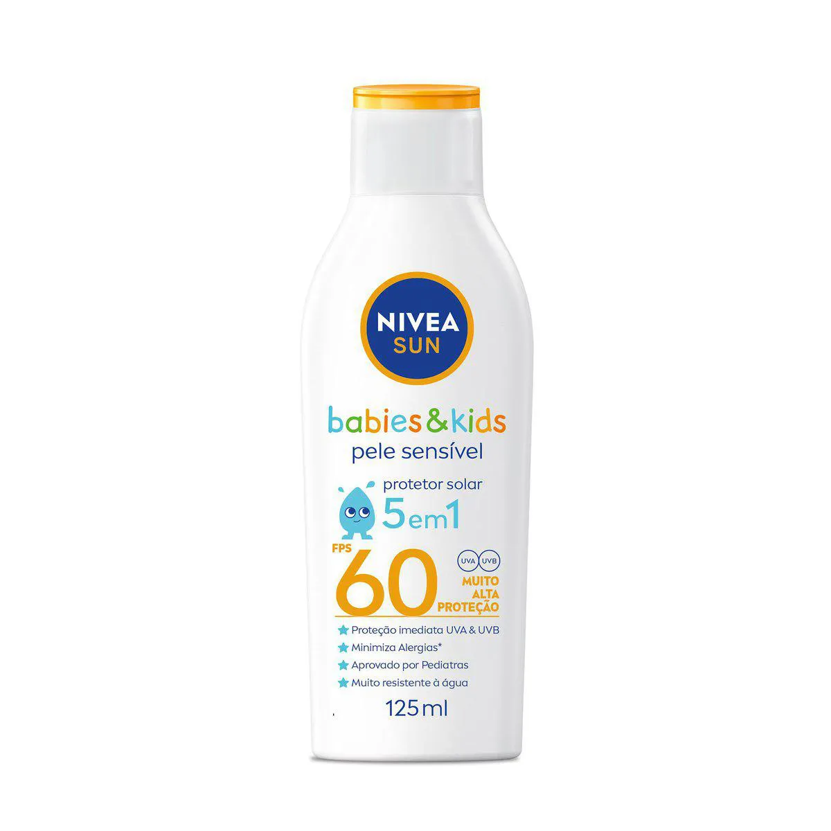 Protetor Solar FPS 60 Nivea Sun Kids & Babies Pele Sensível 125ml — Nivea | Farmácia Resyla