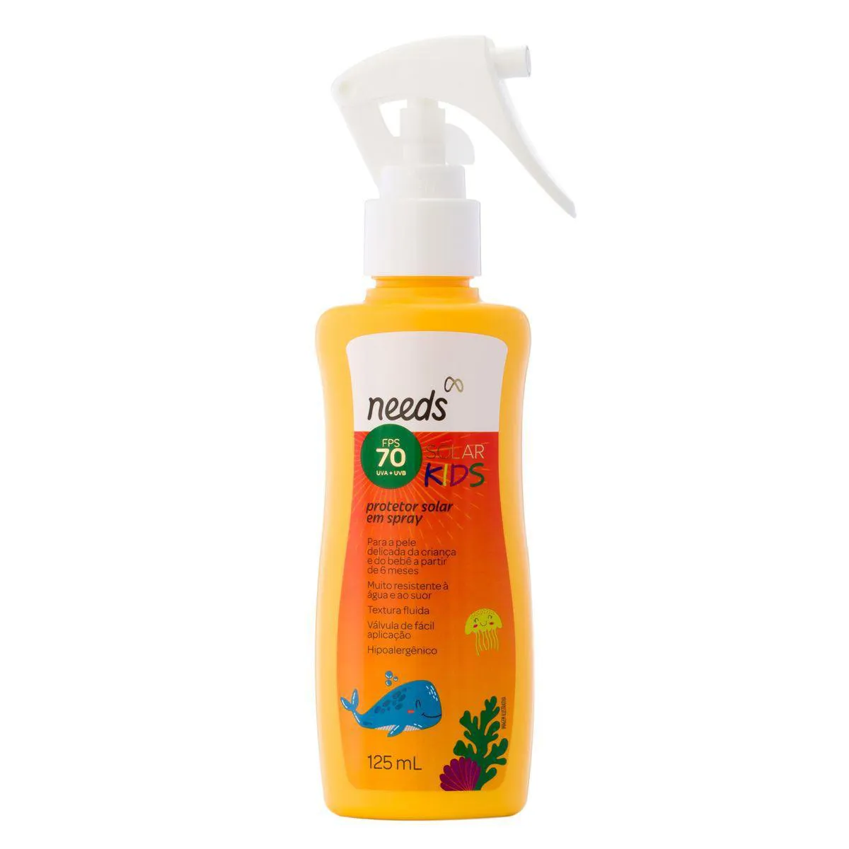 Protetor Solar Infantil FPS 70 Needs Solar Kids Spray 125ml — Needs | Farmácia Resyla