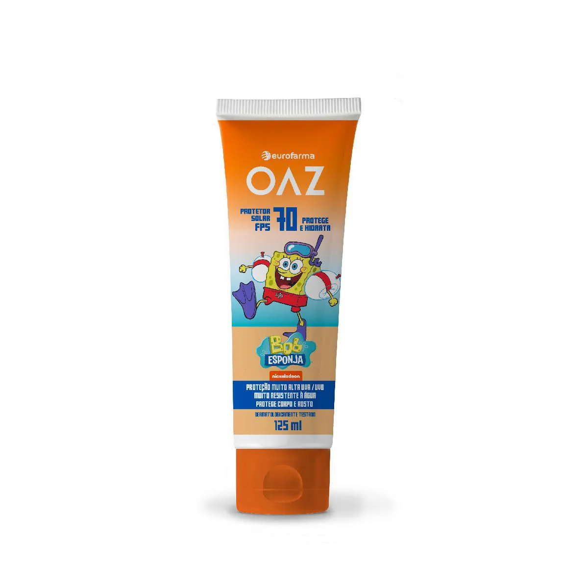 Protetor Solar Infantil OAZ Bob Esponja FPS 70 125ml — | Farmácia Resyla