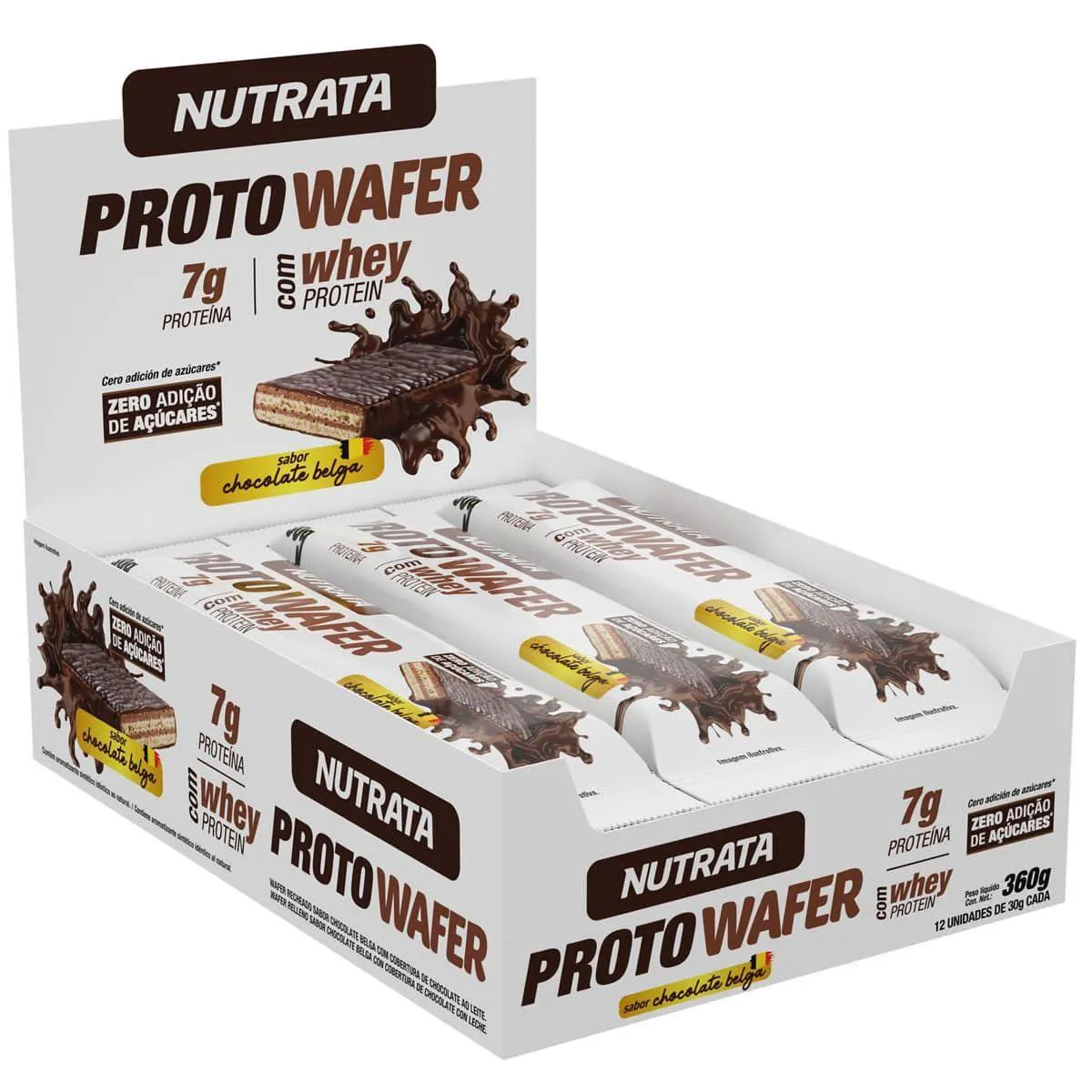 Proto Wafer - 12 Unidades de 30G Chocolate - Nutrata — Nutrata | Farmácia Resyla
