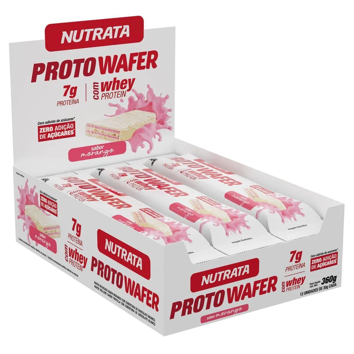 Proto Wafer - 12 Unidades de 30G Morango - Nutrata — Nutrata | Farmácia Resyla