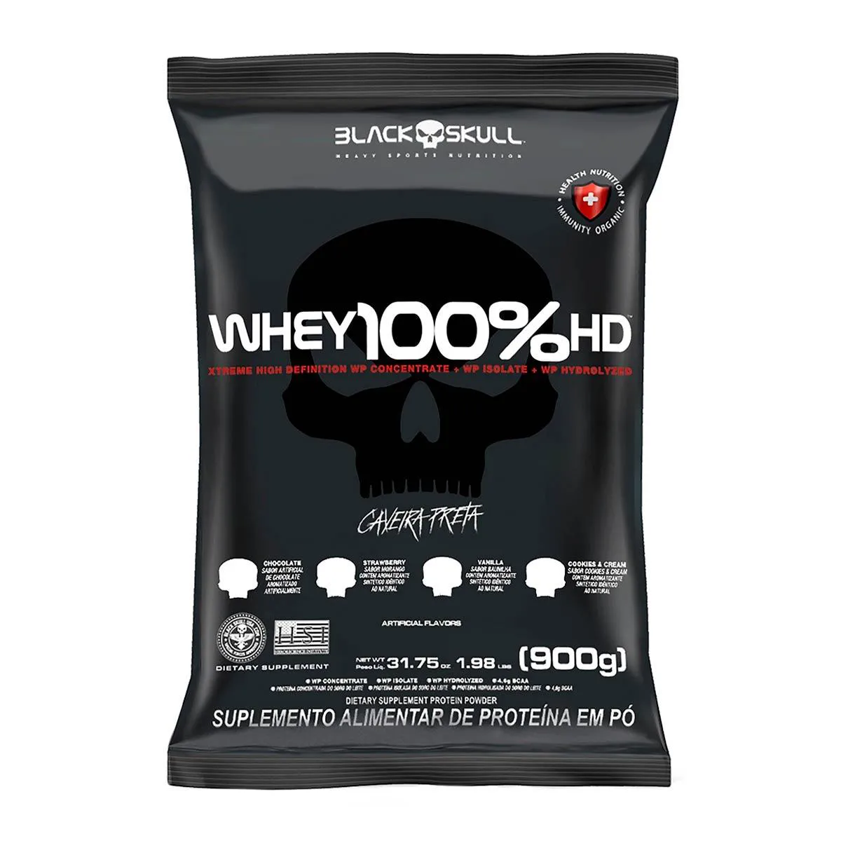 Refil Whey 100% HD Black Skull Cookies & Cream 900g — Black Skull | Farmácia Resyla
