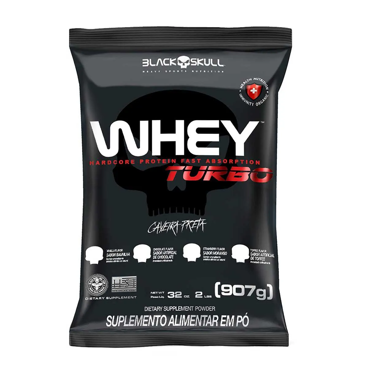 Refil Whey Turbo Black Skull Chocolate 907g — Black Skull | Farmácia Resyla