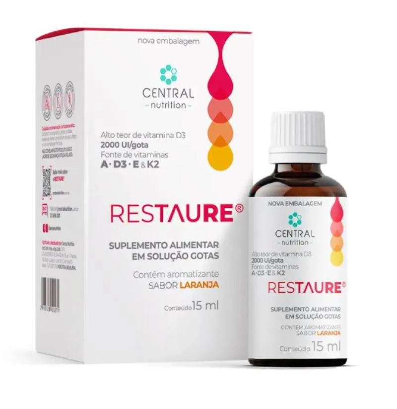 Restaure 15ml - Vitamina A, D3, e e K2 - Central Nutrition — | Farmácia Resyla