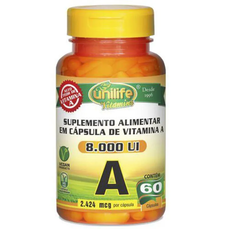 Retinol - Vitamina a 500mg 60 cápsulas - Unilife — Unilife | Farmácia Resyla