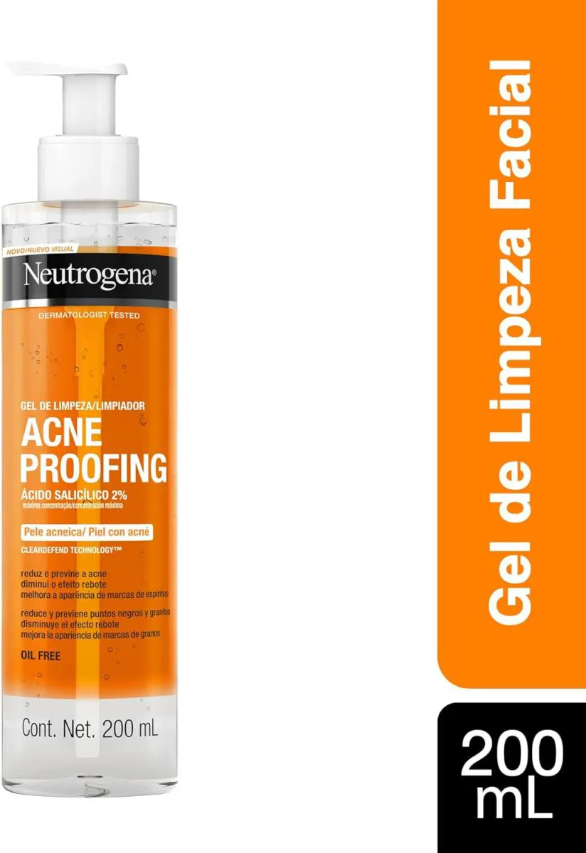 Sabonete Gel De Limpeza Facial Acne Proofing 200 Ml - Neutrogena, Para Pele Com Acne (Cravos E Espinhas) — Neutrogena | Farmácia Resyla