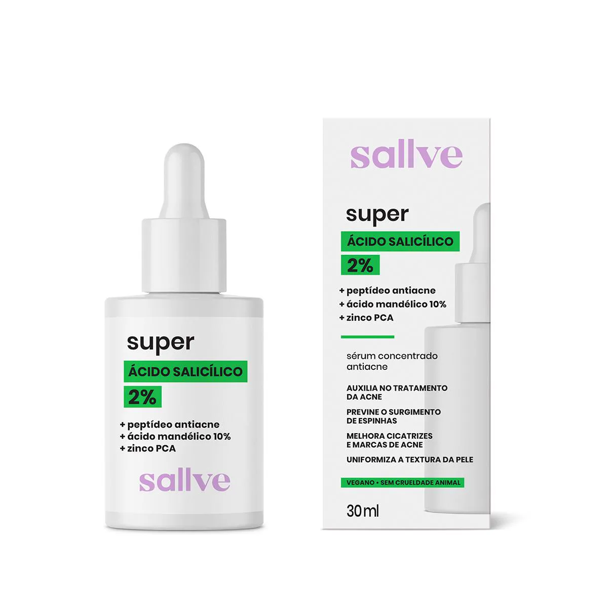 Sérum Facial Super Ácido Salicílico 2% Sallve 30ml — Sallve | Farmácia Resyla