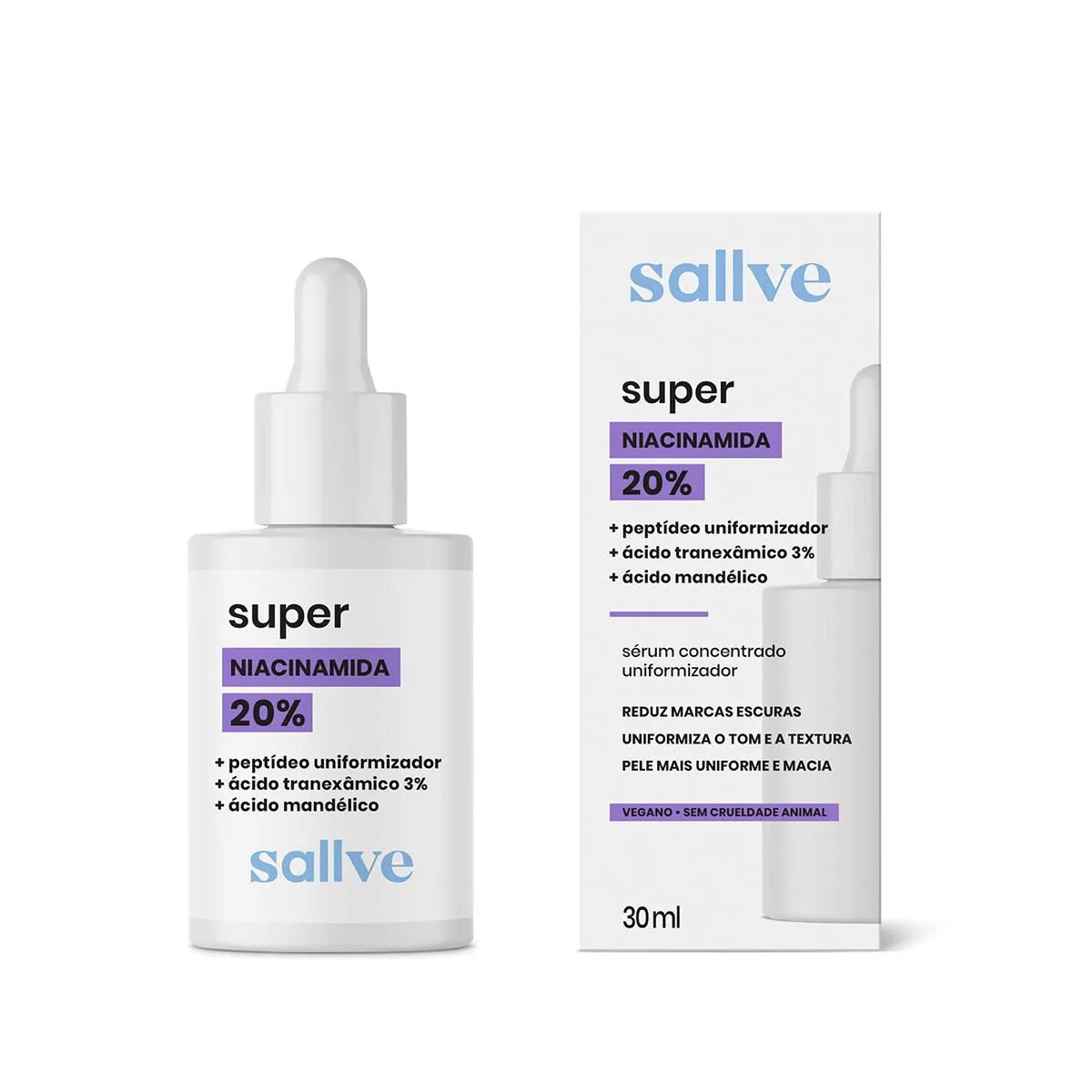Sérum Facial Super Niacinamida 20% Sallve 30ml — Sallve | Farmácia Resyla