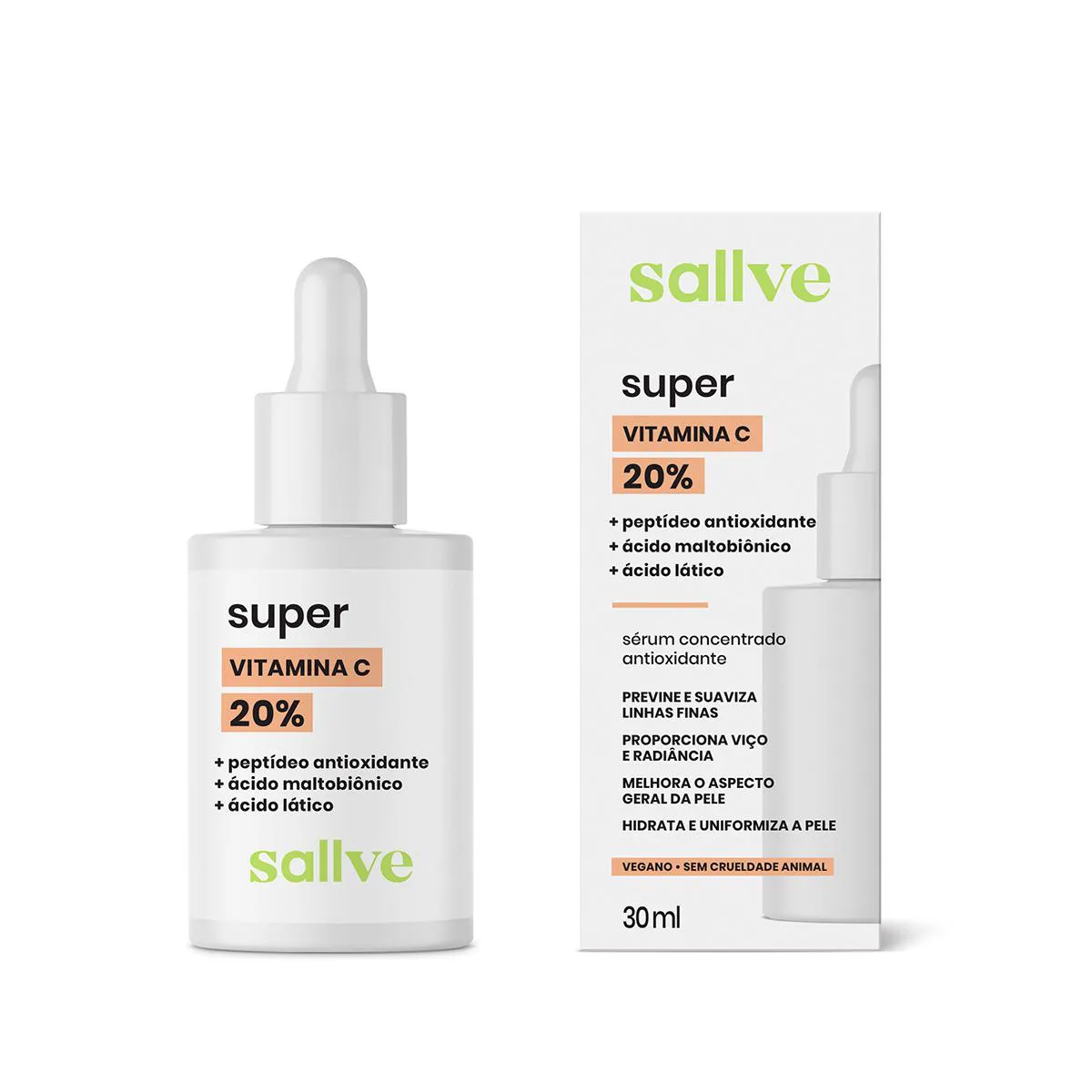Sérum Facial Super Vitamina C 20% Sallve 30ml — Sallve | Farmácia Resyla