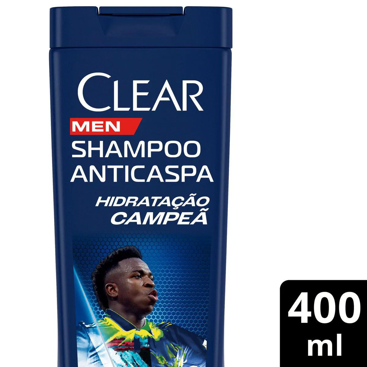 Shampoo Anticaspa Clear Men Hidratação Campeã Vini Júnior 400ml — Clear | Farmácia Resyla