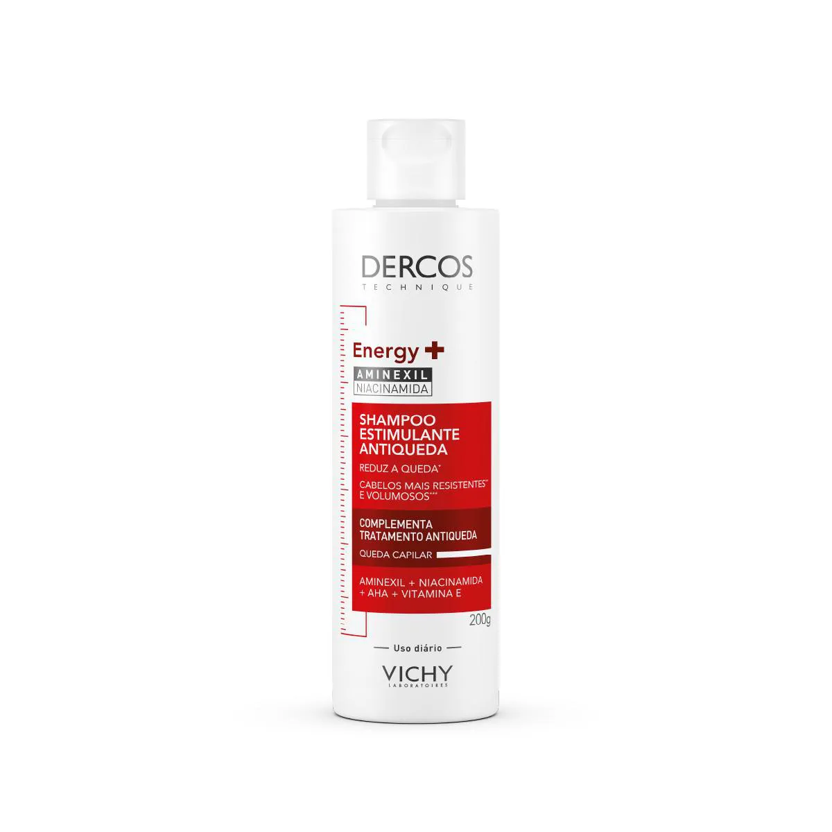Shampoo Antiqueda Estimulante Vichy Dercos Energy+ Cabelos Fracos Antiqueda com Aminexil, Niacinamida e Vitamina E 200g — Vichy | Farmácia Resyla