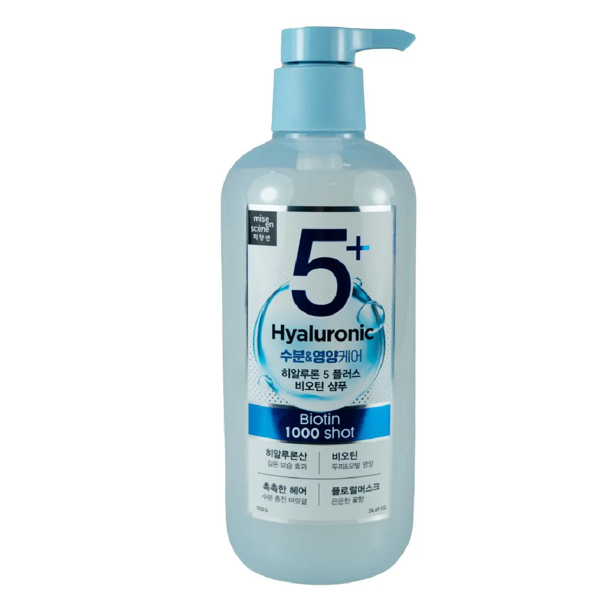 Shampoo Mise En Scene Moisture 5+ Hyaluronic Acid Biotin 1000 Shot 700g — | Farmácia Resyla