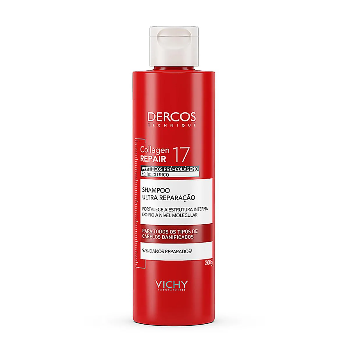 Shampoo Ultra Reparação Vichy Dercos Collagen Repair 17 Shampoo Capilar Fortalecedor com Colágeno 200g — Vichy | Farmácia Resyla