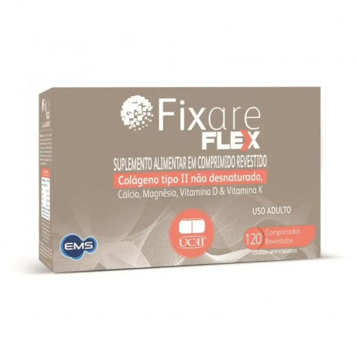 Suplemento Alimentar com Cálcio + Colágeno Fixare Flex 120 comprimidos — | Farmácia Resyla