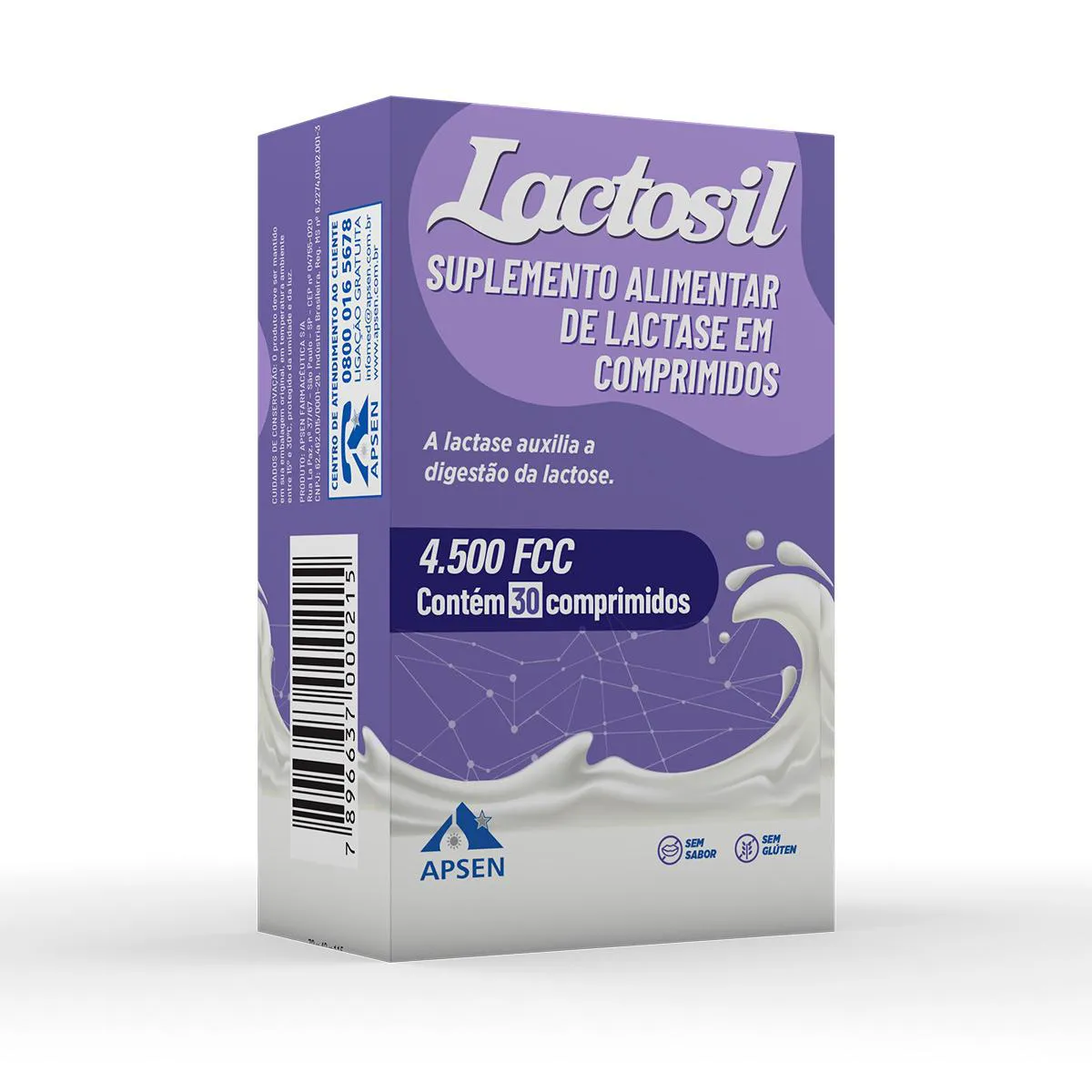 Suplemento Alimentar de Lactase Lactosil 4.500 FCC 30 comprimidos — | Farmácia Resyla