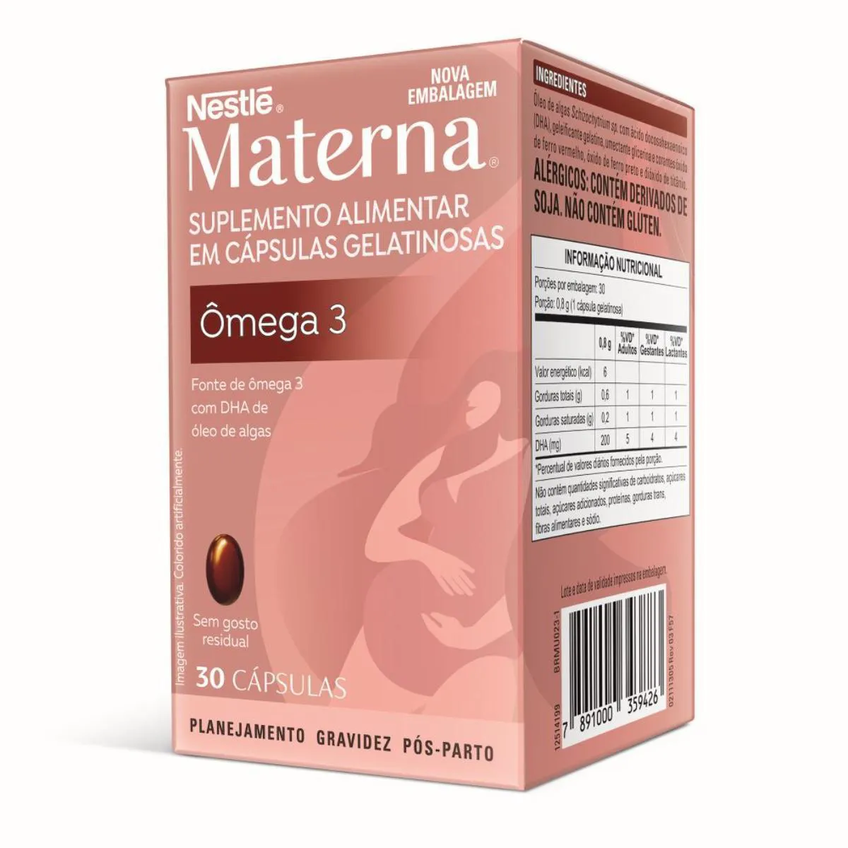 Suplemento Alimentar Nestlé Materna Ômega DHA 30 cápsulas — Materna | Farmácia Resyla