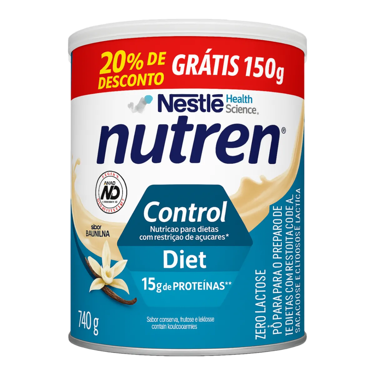 Suplemento Alimentar Nestlé Nutren Control Diet Baunilha 740g — Nestle | Farmácia Resyla