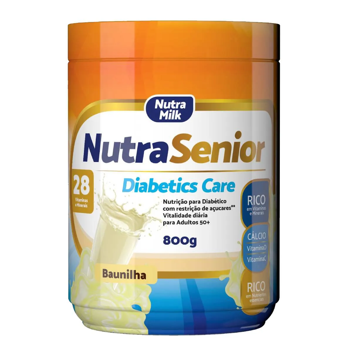 Suplemento Alimentar Nutra Senior Diabetics Care 50+ Baunilha 800g — | Farmácia Resyla