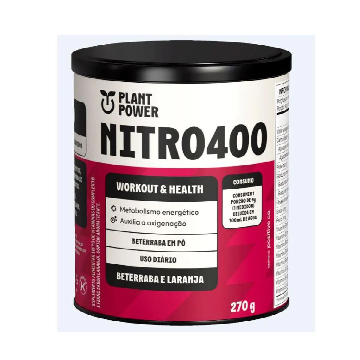 Suplemento Alimentar Plant Power Nitro400 Beterraba e Laranja 270g — Plant Power | Farmácia Resyla