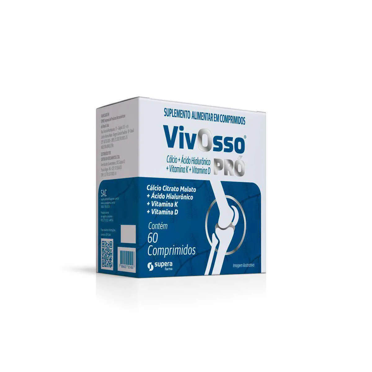 Suplemento Alimentar Vivosso Pró Cálcio + Ácido Hialurônico + Vitaminas D + K 60 Comprimidos — | Farmácia Resyla