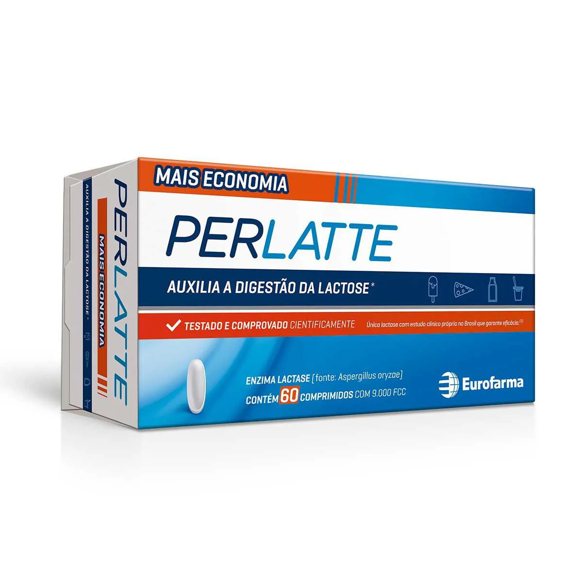 Suplemento de Lactase Perlatte 9.000 FCC com 60 Comprimidos — | Farmácia Resyla
