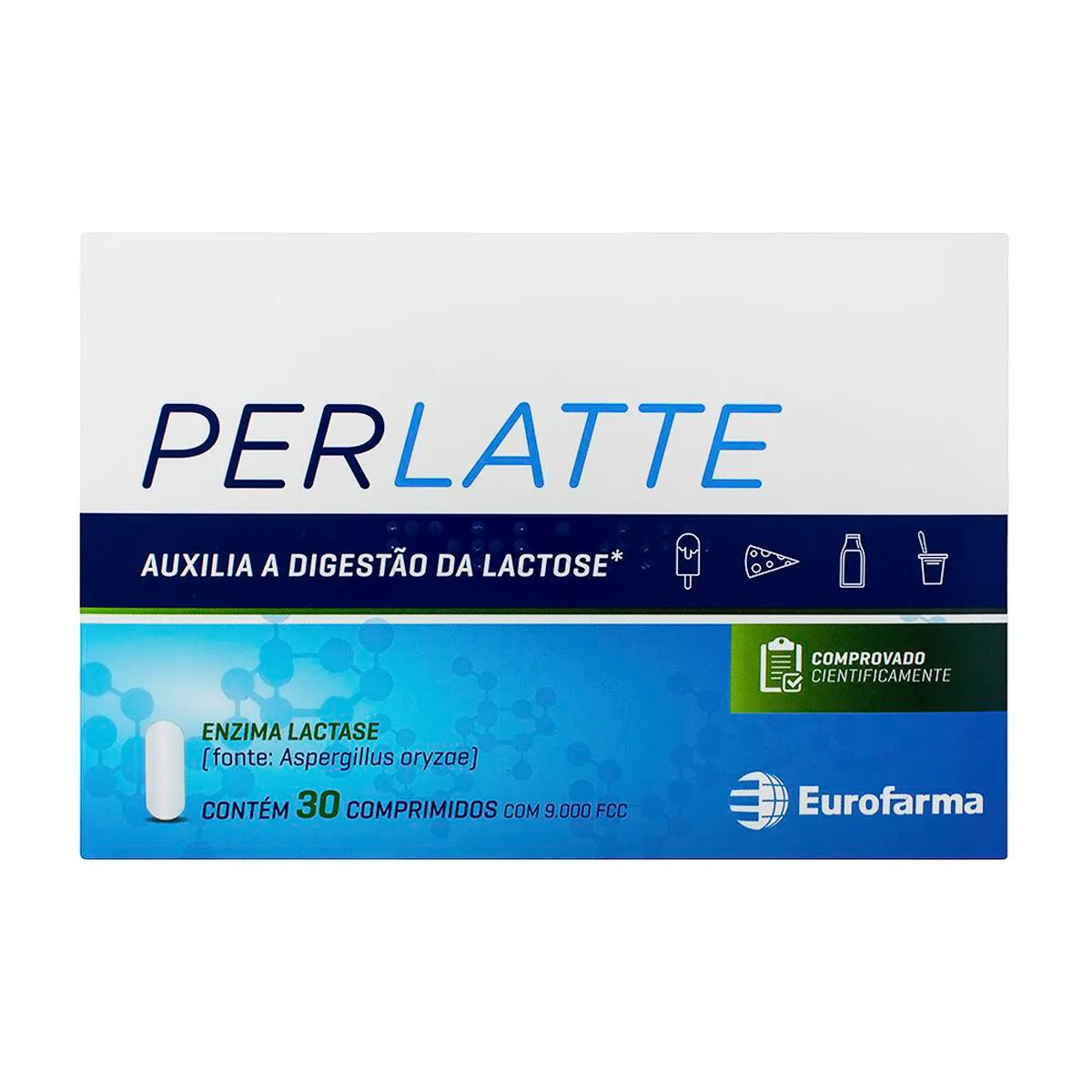 Suplemento de Lactase Perlatte 9000 FCC com 30 comprimidos — | Farmácia Resyla
