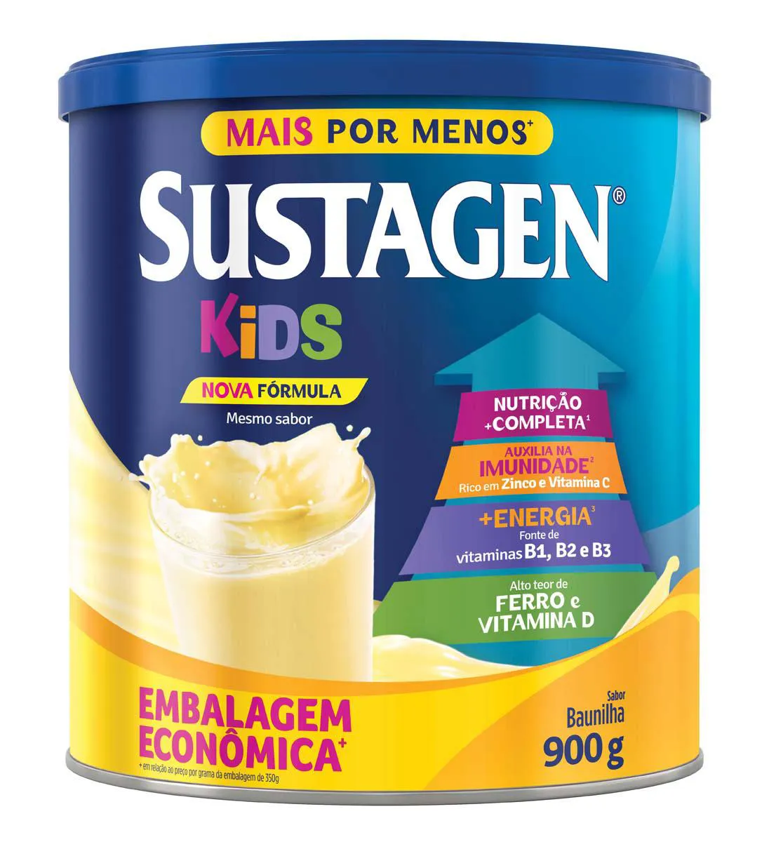 Suplemento Infantil Sustagen Kids a partir de 3 anos Baunilha 900g — Sustagen | Farmácia Resyla