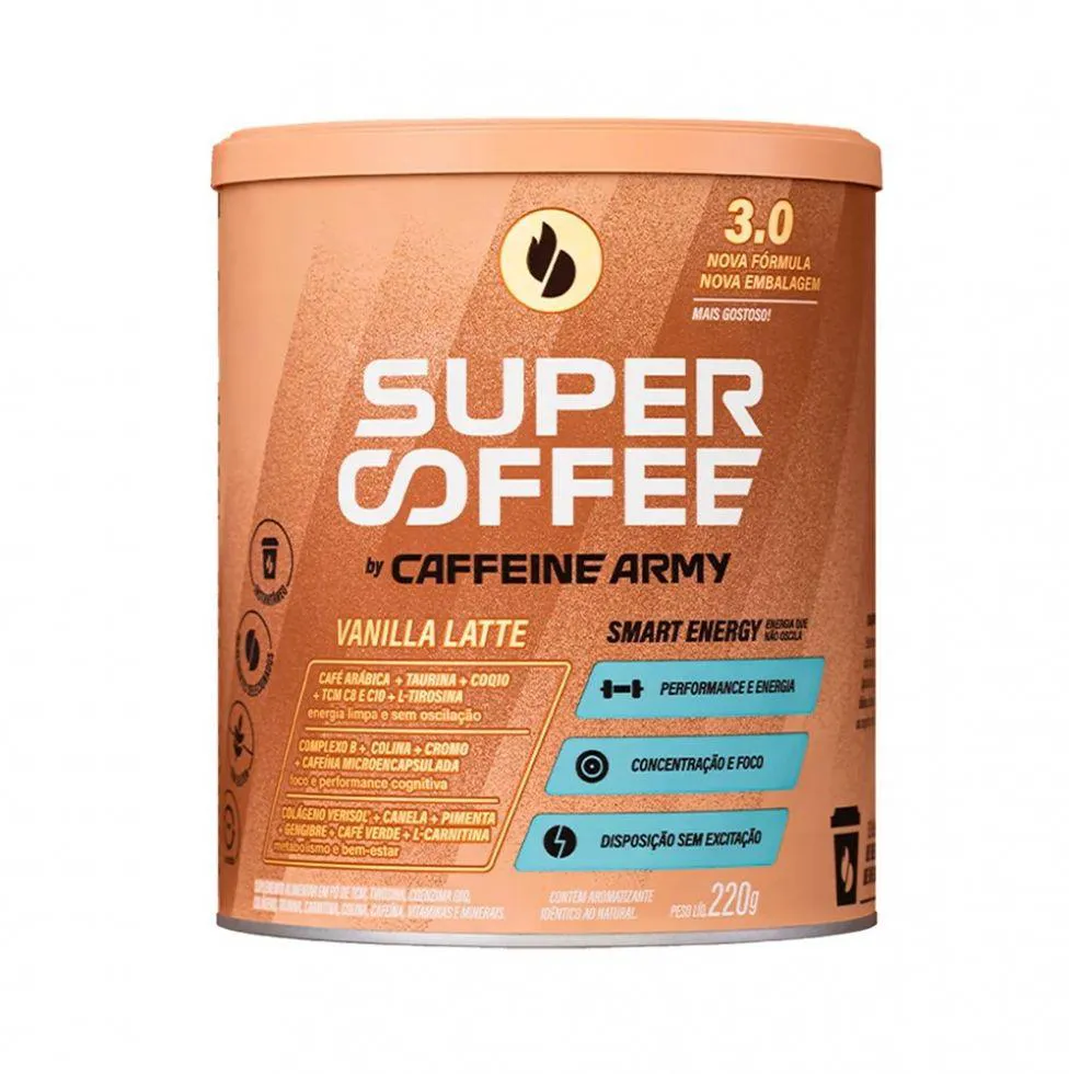 Termogênico Supercoffee 3.0 Caffeine Army Vanilla Latte 220g — Off | Farmácia Resyla