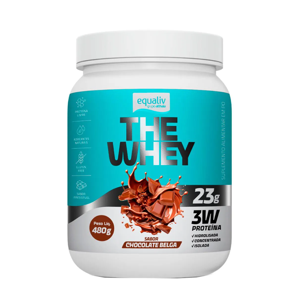 The Whey Equaliv Chocolate Belga 480g — Equaliv | Farmácia Resyla